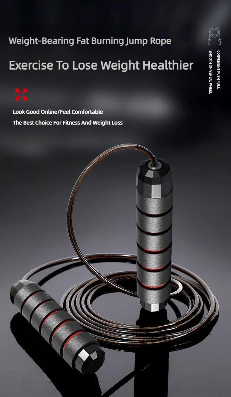 The New Jump Rope Steel Wire Skipping Exercise Adjustable Jumping Fitness Workout Training Home Sport Equipment Tangle-Free