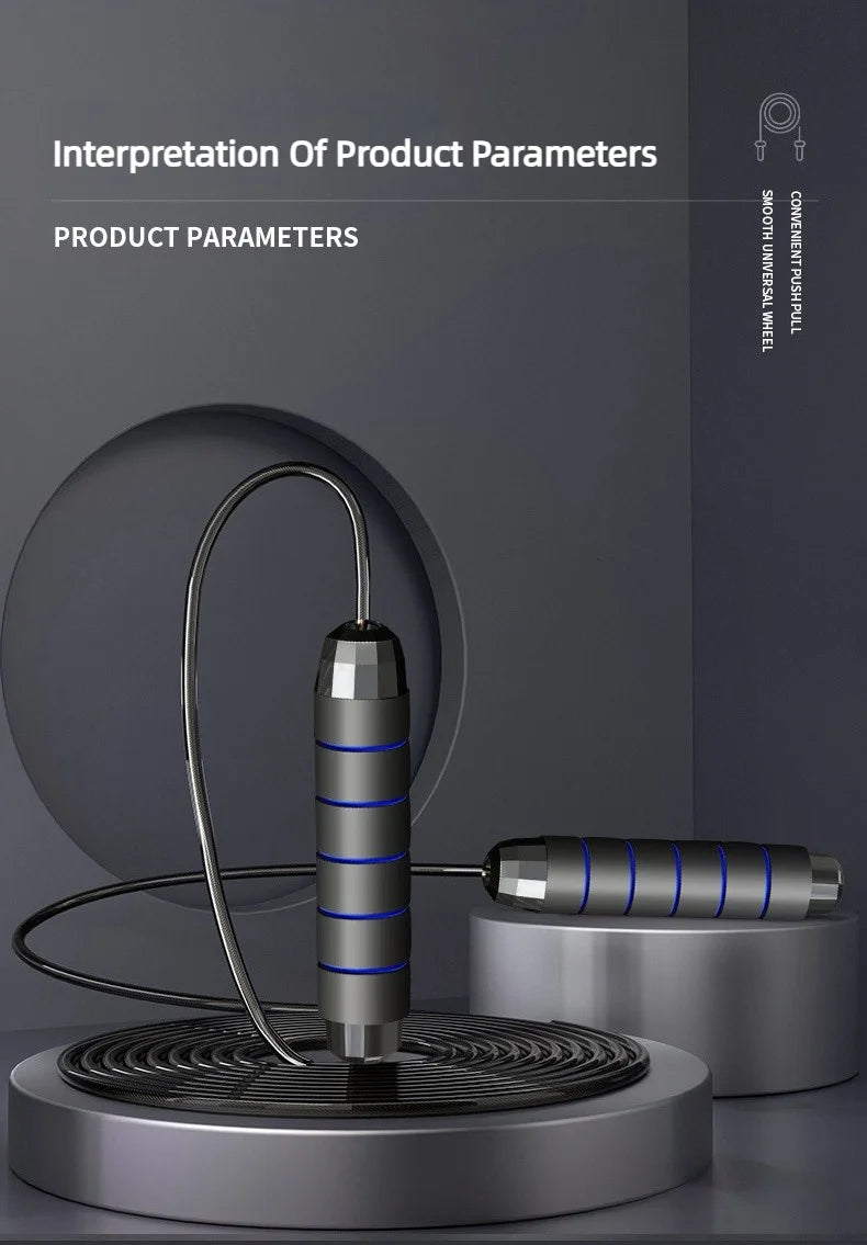 The New Jump Rope Steel Wire Skipping Exercise Adjustable Jumping Fitness Workout Training Home Sport Equipment Tangle-Free